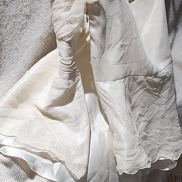 Beautiful Babydoll Blouse Tank Top Elegant Cream Pearl - Picture 5 of 9